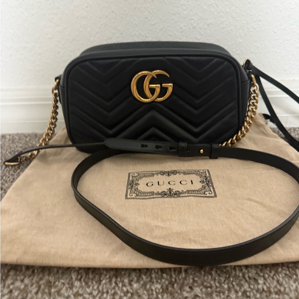 Gucci Black and Gold Crossbody Bag with Iconic Design- LOW PRICE TODAY ONLY!!!!